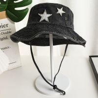 2023 New Star Design Cowboy Bucket Hat With String Men Denim Beach Sun Hat For Women Outdoor Spring Summer Fisherman Hiking Hat