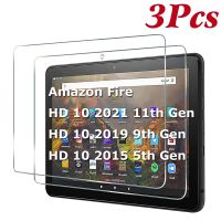 3ชิ้นปกป้องหน้าจอสำหรับกันรอยขีดข่วนกระจกเทมเปอร์ Amazon Kindle Fire HD 10 2015 2019 2021 5Th 9Th 11Th เจนฟิล์มป้องกัน