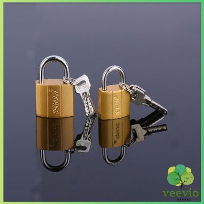 Veevio กุญแจล็อค มินิ แม่กุญแจทองแดงเทียม ใช้สำหรับล็อกประตู ตู้  Key lock มีสินค้าพร้อมส่ง