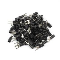 ☼ 50PCS SV3.5-4 Black Insulated Spade Fork Wire Connector Electrical Wiring Crimp Terminal wire Cable Connector