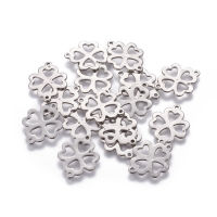 20pc 201 Stainless Steel Links connectors Clover Stainless Steel Color 21x16x1mm Hole: 1.2mm