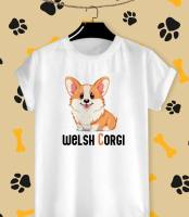 เสื้อยืดลายน้องหมา คอร์กี้ Welsh Corgi  ผ้าTK บางเบา สวมใส่สบาย ลายน่ารักๆ สีสันสด คมชัด