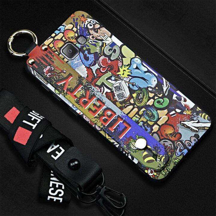 silicone-soft-phone-case-for-samsung-galaxy-a7-sm-a700f-wristband-lanyard-kickstand-graffiti-armor-case-tpu-durable-new