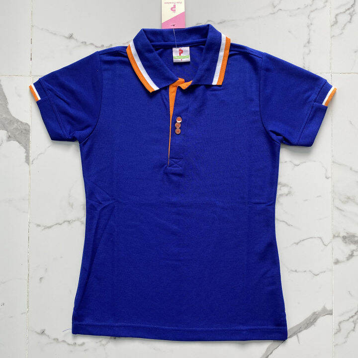 เสื้อโปโลชาย-polo-shirt-แบบชาย-สีน้ำเงินคอคลีปขาวส้ม-เป็นเสื้อโปโลคอปก-แขนสั้น-มีบริการส่งแบบเก็บเงินปลายทาง