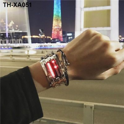 Douyin same style black technology watch male student Korean version digital luminous electronic female models cool and handsome