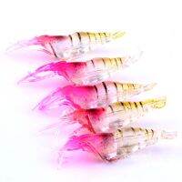 25PCS/LOT Pink Shrimp Soft Fishing Lure Grub Worm Bait Artificial Silicone Fishing Lures 4.8cm/1g