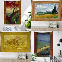 Customizable Van Gogh Wheat Field Cypress Tapestry Oil Painting Living Room Home Background Hanging Cloth Wall Decoration