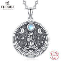 Eudora 925เงินสเตอร์ลิง Triple Moon เทพธิดาสร้อยคอ Vintage Hecate Amulet จี้ Triple เทพธิดาแม่มดเครื่องประดับของขวัญ Man