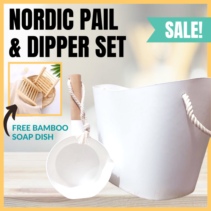 Riley MNL Nordic Pail and Dipper Set (Timba at Tabo) White