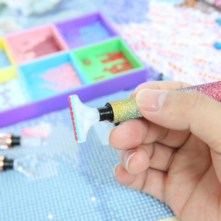 ปากกาภาพวาดเพชรแบบทำมือศิลปะงานฝีมือ120มล-เพชรชุดเครื่องมือระบายสีปลายจุดเจาะรวมถึงลูกกลิ้งเทปสองหน้าสัมผัส