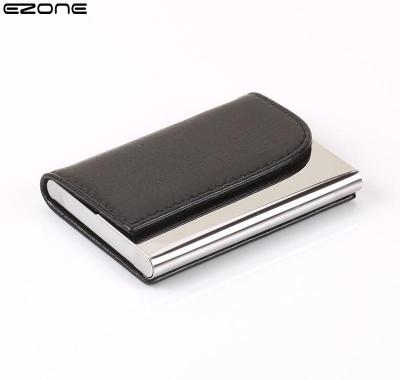 EZONE Mens Business Card Holder Card Wallet For Business PU Leather High Quality Credit Card Box Cardholder Little Gift