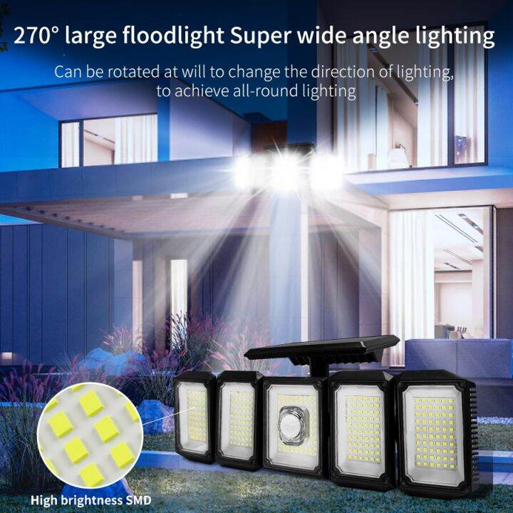 300-leds-พลังงานแสงอาทิตย์ไฟสวนกลางแจ้งไฟ-led-motion-sensor-โคมไฟติดผนังกันน้ำที่มีประสิทธิภาพสปอตไลพลังงานแสงอาทิตย์ปรับ