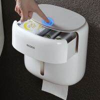 [COD] Toilet tissue box toilet paper wall hanging bathroom waterproof and punch-free roll