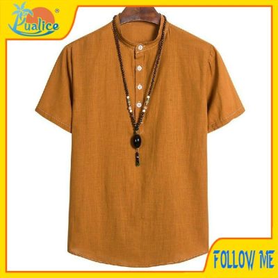 CODTheresa Finger Kemeja Lelaki Men Shirt Summer Loose Shirt Plain Hawaii Casual Shirts Short Sleeve Formal Men Clothing