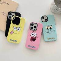 สพันชบ็อบสแควร์แพนท์การ์ตูนน่ารักปลาดาวแพททริกหนวดปลาหมึกเคสโทรศัพท์มือถือสำหรับ15 Pro Max 15 Plus 14 Pro Max 13 Pro Max ฝาหลังโทรศัพท์ PC แบบแข็งสำหรับ iPhone 12 Pro Max 11ฝาหลัง