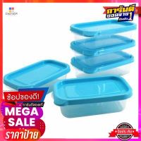 กล่องอาหารทรงเหลี่ยม Chef Box MICRON WARE รุ่น JCP-6071 ขนาด 225 มล. (แพ็ค 5 ใบ) สีฟ้าSquare Food Box Chef Box MICRON WARE Model JCP-6071 Size 225 ml. (Pack 5 Pcs.) Blue