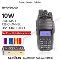 J46 TH-UV8000D TYT วอล์คกี้ทอล์คกี้10กม. สายคู่ VHF UHF UHF 10W วิทยุเครื่องสื่อสาร10กม. 3600Mah สายไขว้วิทยุ Tyt