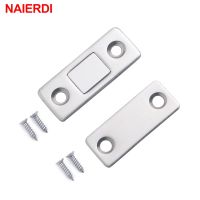 ◙ NAIERDI 2pcs/Set Hidden Door Closer Magnetic Cabinet Catches Magnet Door Stops With Screw For Closet Cupboard Furniture Hardware