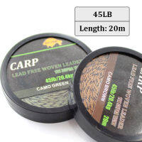 【cw】20m Carp Fishing Lead Free Leaders Camo Green Brown 35lb45lb Hook Link Leadcore Fishing Line Hair Rig 【hot】