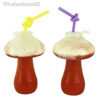 ☃◆❁ 10pcs criativo copo de cogumelo garrafa chá leite líquido descartável pet bebida vermelha recém-espremido suco 300ml copos embalagens plástico