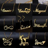 【DT】hot！ Fashion Name Necklace Personalized Gold Choker Pendant Nameplate