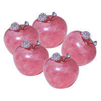 5Pcs Natural Rose Quartz Pink Apple for Couple Decorations Home Decoration Study Room Decoration DIY Christmas Gift