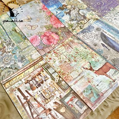 Panalisacraft 8 Styles of 60 sheets vintage patterned paper Scrapbooking paper pack handmade craft paper Background pad card  Scrapbooking