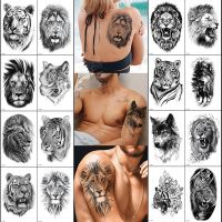 【YF】 Animal tattoo stickers wolf head lion tiger ferocious animal men and women fake tattoos  tatoo waterproof