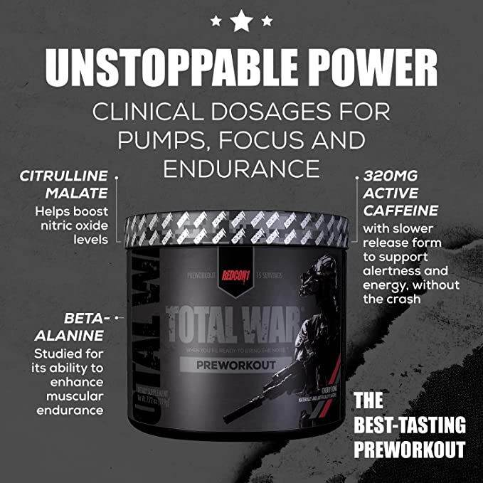 Redcon1 Total War Pre Workout (15 Servings) Cherry Bomb Lazada Singapore