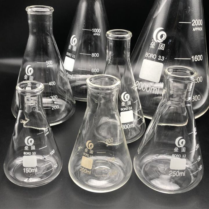 yingke-ขวดทดลองพลาสติกเทศกาลฟลาสค์รูปทรงกรวยแก้วบอโรซิลิเกตอุณหภูมิสูงในห้องปฏิบัติการ