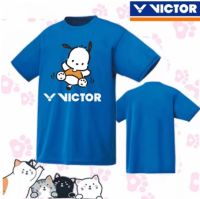 เสื้อแบดมินตัน VICTOR 2023ใหม่เสื้อทางวัฒนธรรมแขนสั้นระบายอากาศเสื้อทีมแบดมินตันปรับแต่งได้