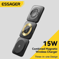 Essager 3 In 1ที่ชาร์จไร้สายอย่างเร็วแบบ2 In 1,เครื่องชาร์จแบตเตอรี่ไร้สายแม่เหล็ก15W สำหรับนาฬิกาโทรศัพท์หูฟังสามารถใส่ได้กับ iPhone ชาร์จแท็บเล็ต12 13 14