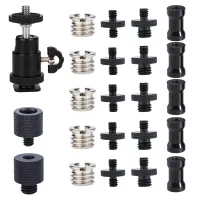 23Pcs Thread Adapter 3/8 Inch to 1/4 Inch and 1/4 Inch to 3/8 Inch Screw, for Aluminum Alloy Tripod Adapter