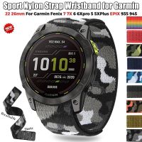 ✗ 22 มม. 26mm Sport Nylon สายรัดข้อมือสำหรับ Garmin 6x6 Pro 7x5 5x Forerunner 935 3HR Smart Watch Quick Release สร้อยข้อมือ