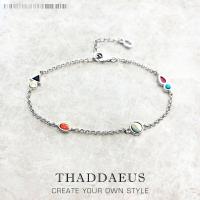 【hot】┇❅  Colourful Stones Playful Chain 925 Sterling Paradisiacal Jewelry Europe Bohemia