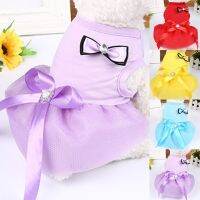 ZZOOI Cute Cool Breathable Dog Dress Crystal Bowknot Dog Skirt Pet Clothes For Small Dogs Summer Sweet Princess Dress Plus Size XS-2XL