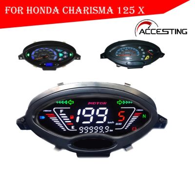 ชุดมิเตอร์ LCD แบบเต็มเครื่องวัดความเร็วมอเตอร์ไซด์มิเตอร์ดิจิตัลสำหรับ Honda Charisma 125 X &amp; D นวัตกรรม Wave125S 125 NOVA 125