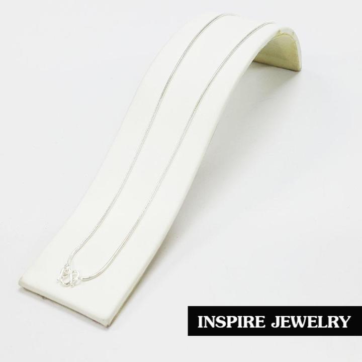 inspire-jewelry-สร้อยคอกระดูกงูกลมสำหรับเด็ก-ขนาด-50-สต-ยาว-14-ชุบเงิน-silver-plated-พร้อมถุงกำมะหยี่