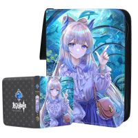 4/9 Card Slots Anime Genshin Impact Game Collection Card Album Book Floder 400-900Pcs Zipper Cartoon Card Binder Birthday Gifts