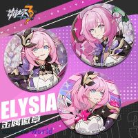 MiHoYo Honkai Impact 3 58mm Brooch Pin Anime Badge Cosplay Ganyu Bronya Zaychik Elysia Accessories Decoration Birthday Gifts Fashion Brooches Pins