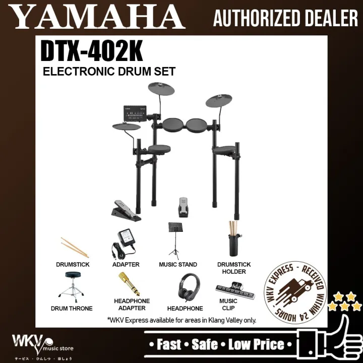 Yamaha DTX402K Electronic Digital Drum Set (DTX-402K/ DTX402K/ DTX 402K ...