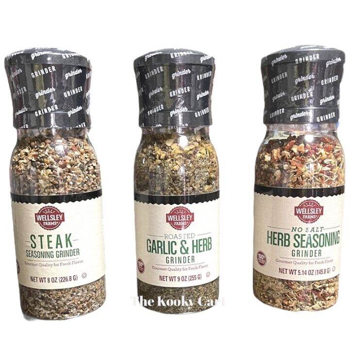 Wellsley Farm Seasoning Grinder Steak / Garlic Herb / Herbs Spice