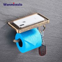 Zinc Alloy Bathroom Toilet Paper Holder Mobile Phone Holder With Shelf Bathroom Towel Rack Toilet Paper Rack Tissue Box XCZJ Toilet Roll Holders