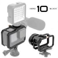 GoPro Hero 10 9 Black Camera Shell CNC Cage Protective Housing Frame Form-Fitted With Cold Shoe 52mm Filter Mount Adapter