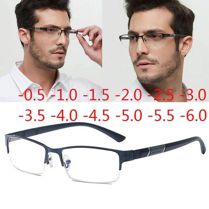 half-metal-frame-nearsighted-glasses-unisex-myopia-0-0-5-1-1-5-2-2-5-3-4-5-6-finished-products-number-degrees-glasses