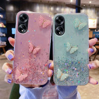 เคสโทรศัพท์ OPPO A18 A38 A58 2023 ใหม่ผีเสื้อตกแต่งเลื่อมเงางามออกแบบปลอกยางนุ่มเคส OPPO A18 สวยเคสโทรศัพท์