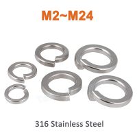 1-100 buah 316 Stainless Steel Spring Split Lock Washer Elastic Gasket M2 M2.5 M3 M4 M5 M6 M8 M10 M12 M14 M16 M18 M20 M22 M24