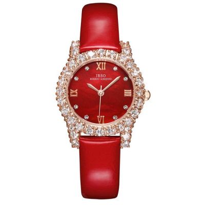 นาฬิกาแสดงชั่วโมงควอตซ์คริสตัลนาฬิกาข้อมือสตรีเพชรสำหรับผู้หญิง IBSO 2021สร้อยข้อมือนาฬิกาข้อมือผู้หญิงหรูหรา