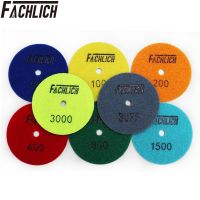 FACHLICH 8pcs/pk Dia 4inch/100mm Dry Resin Bond Diamond Polishing Pads Diamond Flexible Sanding Disk For Stone Granite Marble