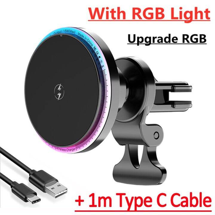 แท่นช่องแอร์-r-ไร้สายแบบรถแม่เหล็กสำหรับ14-13-12-11-pro-สูงสุดที่วางโทรศัพท์ในรถ15w-ชาร์จไร้สาย-rs-ที่รวดเร็ว